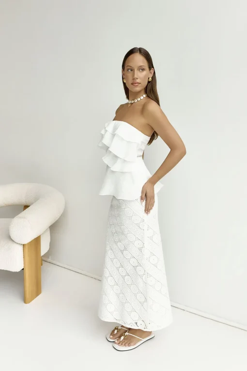 Miles Of Style Strapless Top White