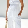 Mollie Miles Strapless Top White