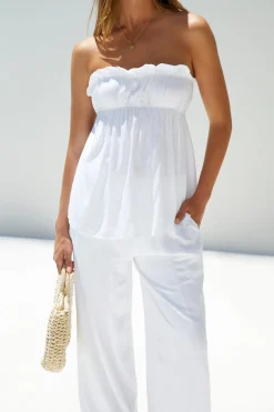 Mollie Miles Strapless Top White