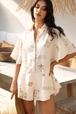 Muy Caliente Romper Beige