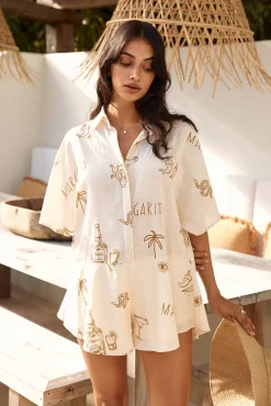 Muy Caliente Romper Beige