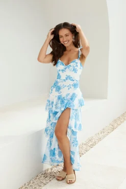 Ocean Mist Midi Dress Blue