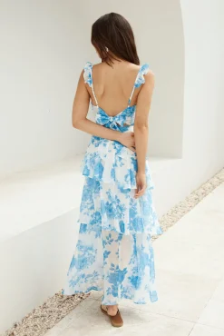 Ocean Mist Midi Dress Blue