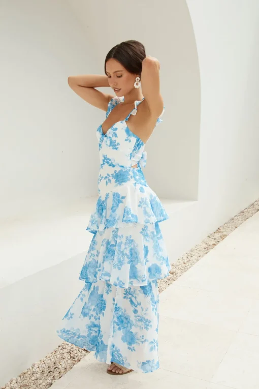 Ocean Mist Midi Dress Blue