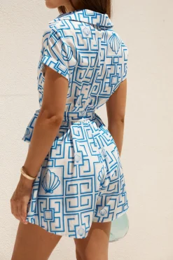 Oceans Away Romper Blue