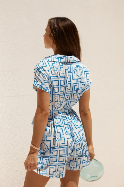 Oceans Away Romper Blue