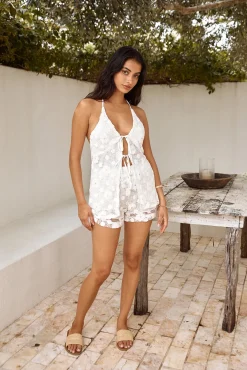 On An Escape Halter Top White