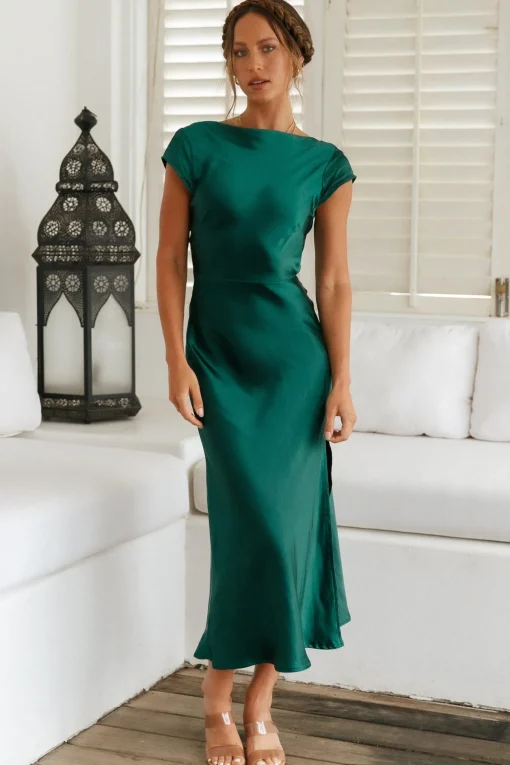One Last Song Maxi Dress Forest Green