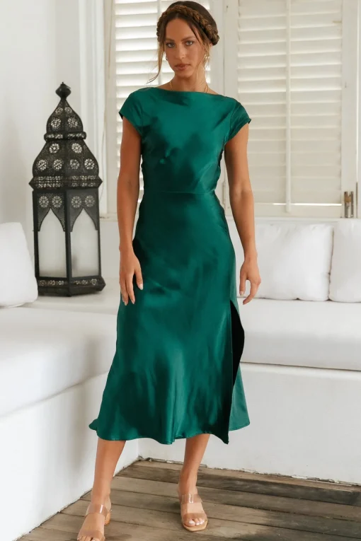 One Last Song Maxi Dress Forest Green