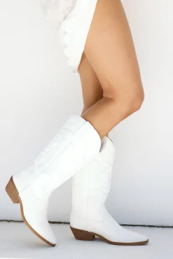 Ottilie Cowboy Boots White