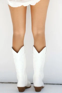 Ottilie Cowboy Boots White