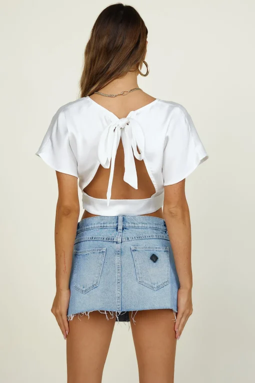 Out Of Mind Crop Top White