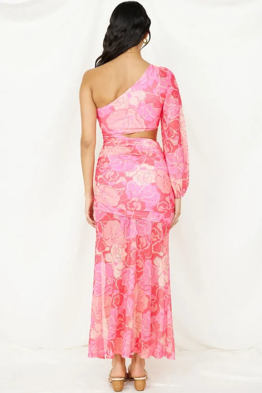Over and Over Maxi Dress Pink Print