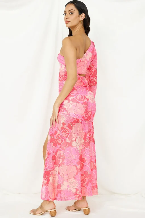 Over and Over Maxi Dress Pink Print
