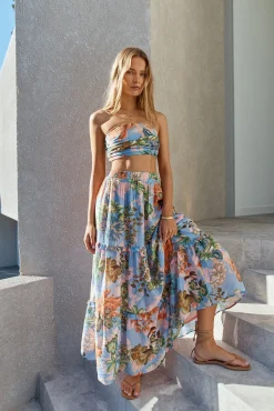 Parisian Escape Maxi Skirt Floral