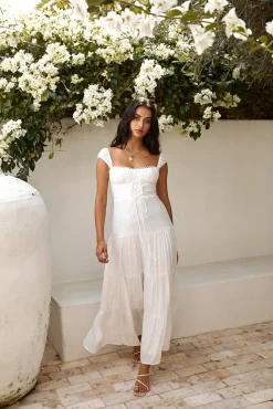 Party Favour Maxi Dress White