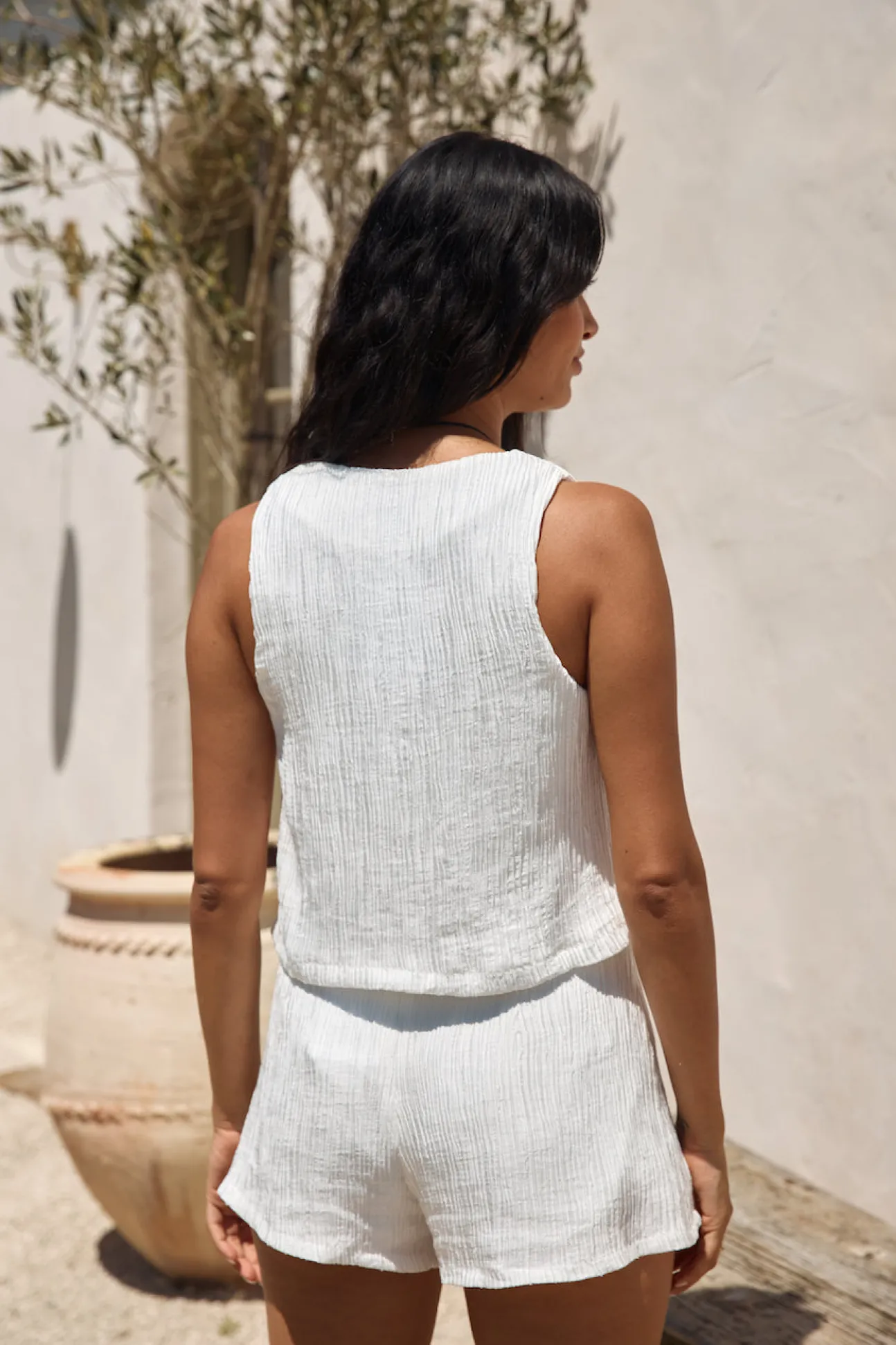 Pearlescent Jewels Crop Top White