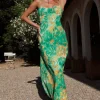 Peony Pillow Maxi Dress Green