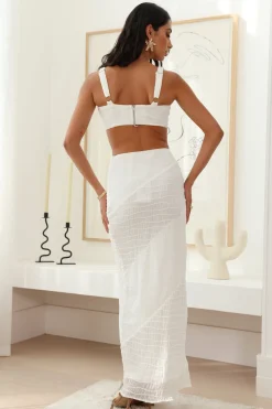 Picnic On The Beach Maxi Skirt White