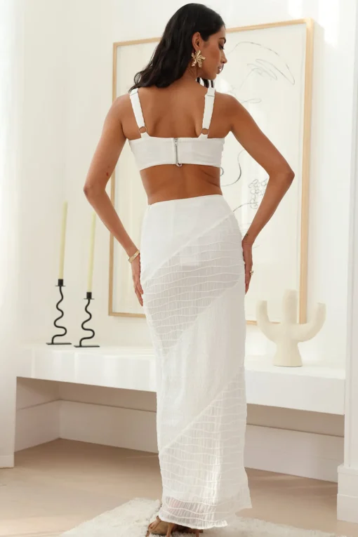 Picnic On The Beach Maxi Skirt White