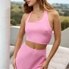 Plant A Kiss Halter Crop Top Pink
