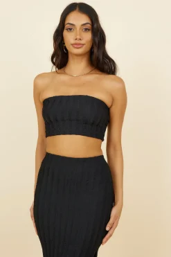 Poolside Adventure Crop Top Black