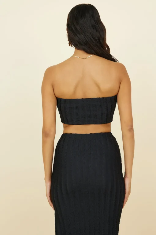 Poolside Adventure Crop Top Black