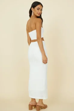Poolside Adventure Maxi Skirt White
