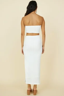 Poolside Adventure Maxi Skirt White