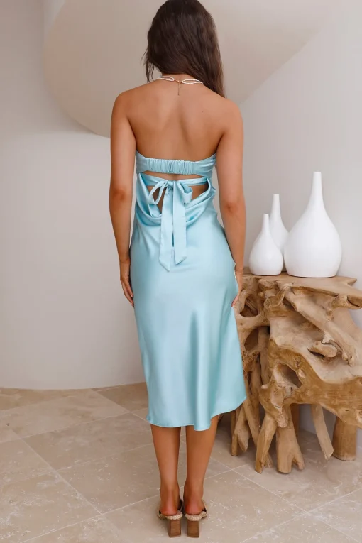 Pretty As A Picture Midi Dress Turquoise