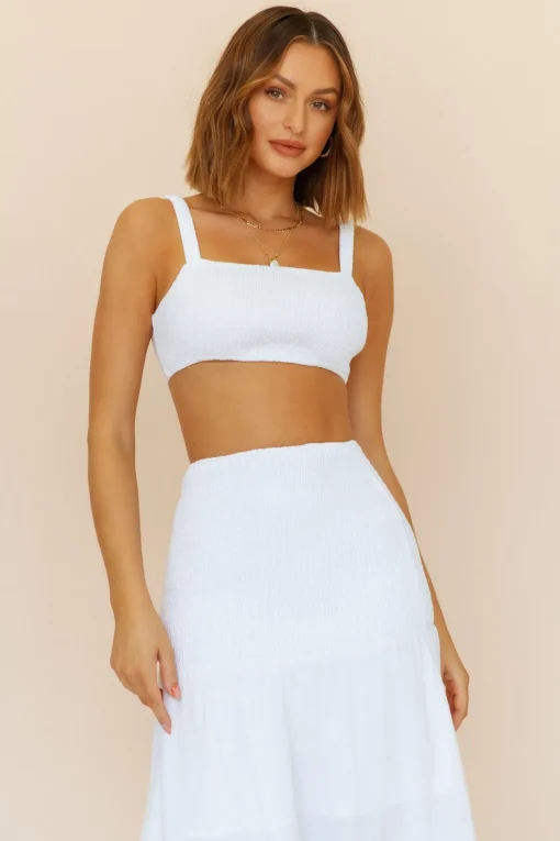 Prosecco Summers Crop Top White