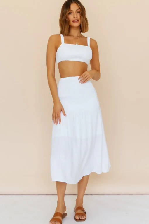 Prosecco Summers Crop Top White