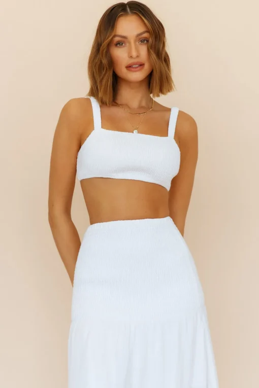 Prosecco Summers Crop Top White