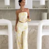 Radiant Romances Satin Set Yellow