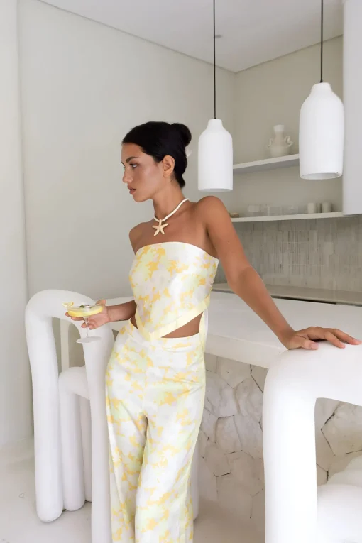 Radiant Romances Satin Set Yellow