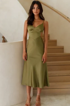 Raise A Toast Maxi Dress Olive