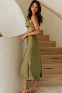Raise A Toast Maxi Dress Olive