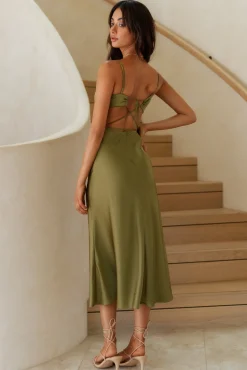 Raise A Toast Maxi Dress Olive