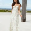 Rebekah Floral Maxi Dress Beige