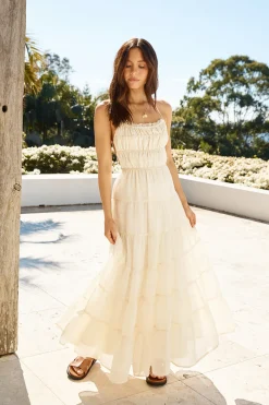 Renaissance Art Maxi Dress Cream