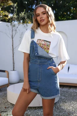 RIDERS BY LEE 90's Dungaree Short River Fade