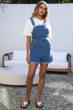 RIDERS BY LEE 90's Dungaree Short River Fade