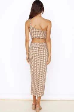 Roll The Dice Maxi Dress Brown