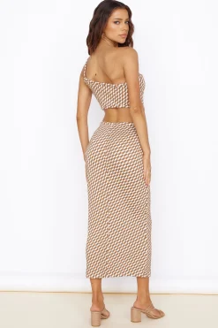 Roll The Dice Maxi Dress Brown