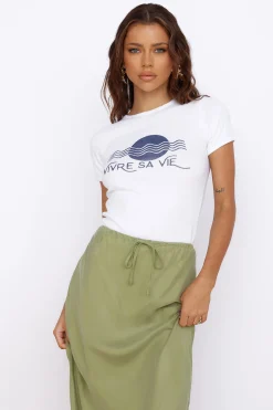 ROLLA'S Vivre Sa Vie Baby Rib Tee White