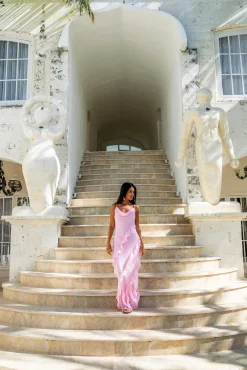 Romantic Flare Maxi Dress Pink