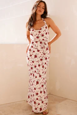 Romanticise Halter Maxi Dress Pink