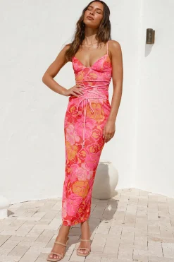 Sangria Summer Maxi Dress Pink