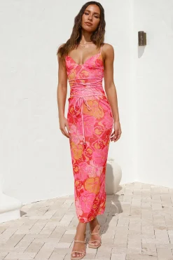 Sangria Summer Maxi Dress Pink