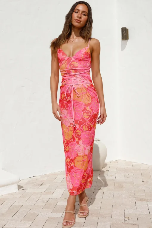Sangria Summer Maxi Dress Pink